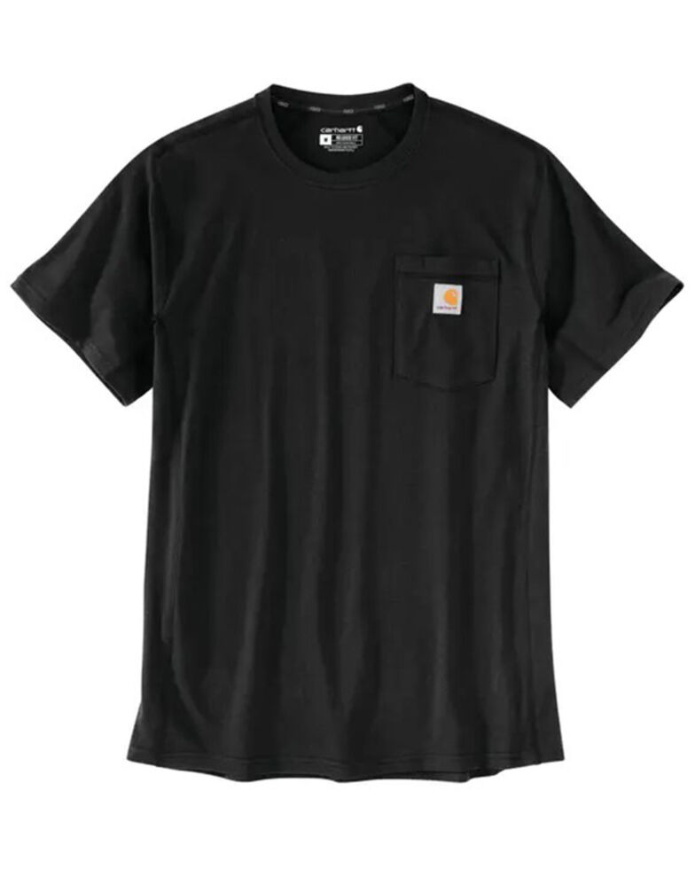 Carhartt Men's Force Midweight Long Sleeve Work Pocket T-Shirt - Tall , Black, hi-res