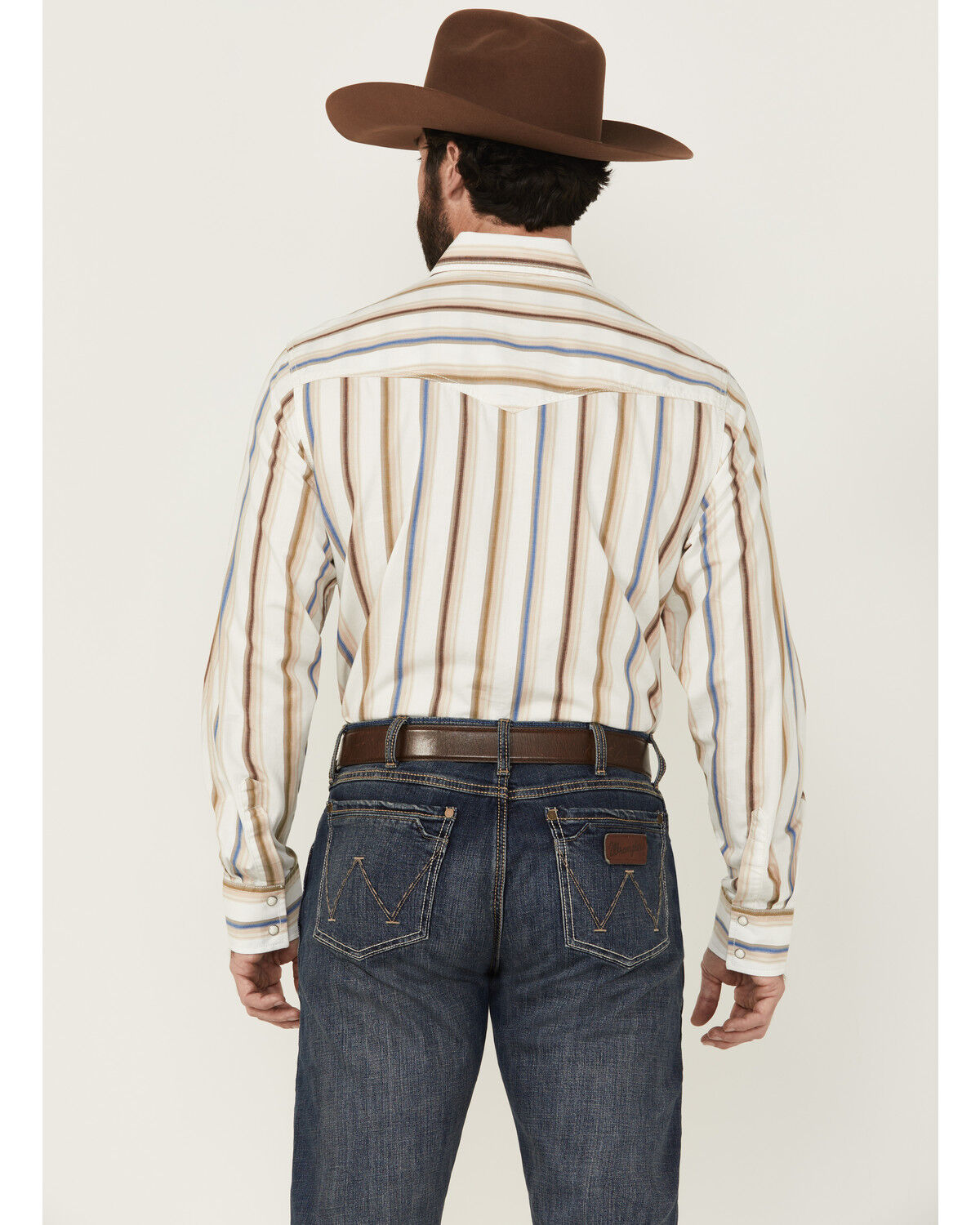 Image #4 - Wrangler Retro Men's Striped Print Long Sleeve Snap Stretch Western Shirt, Multi, hi-res