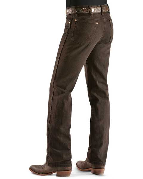 Wrangler Men's 936 High Rise Prewashed Cowboy Cut Slim Straight Jeans, Chocolate, hi-res