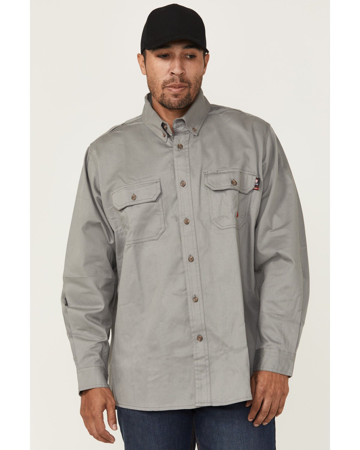 Forge Workwear Men's FR Solid Long Sleeve Snap Work Shirt | Sheplers
