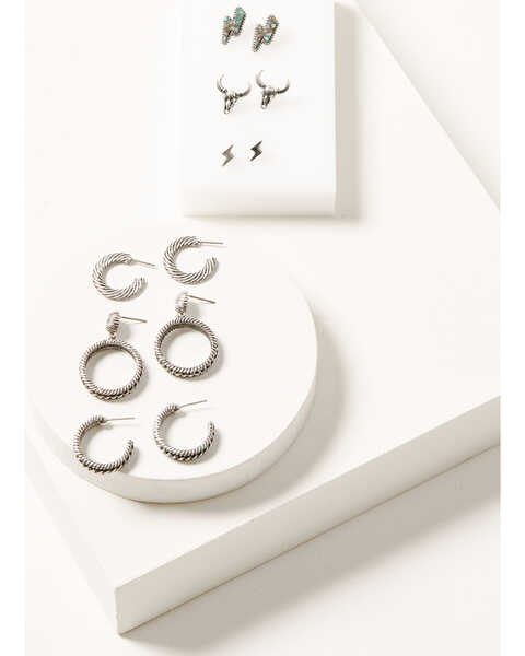 Idyllwind Women's Daisy Oak 6-Piece Earrings Set, Silver, hi-res