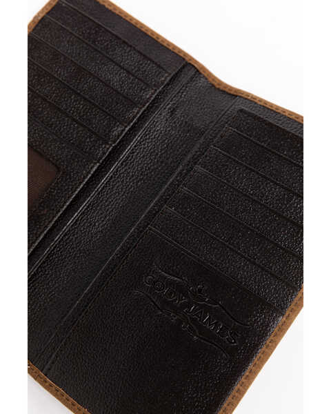Image #4 - Cody James Men's Hair On Praying Cowboy Leather Checkbook Wallet, Brown, hi-res