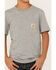 Image #4 - Carhartt Boys' Logo Pocket Short Sleeve T-Shirt, Charcoal, hi-res