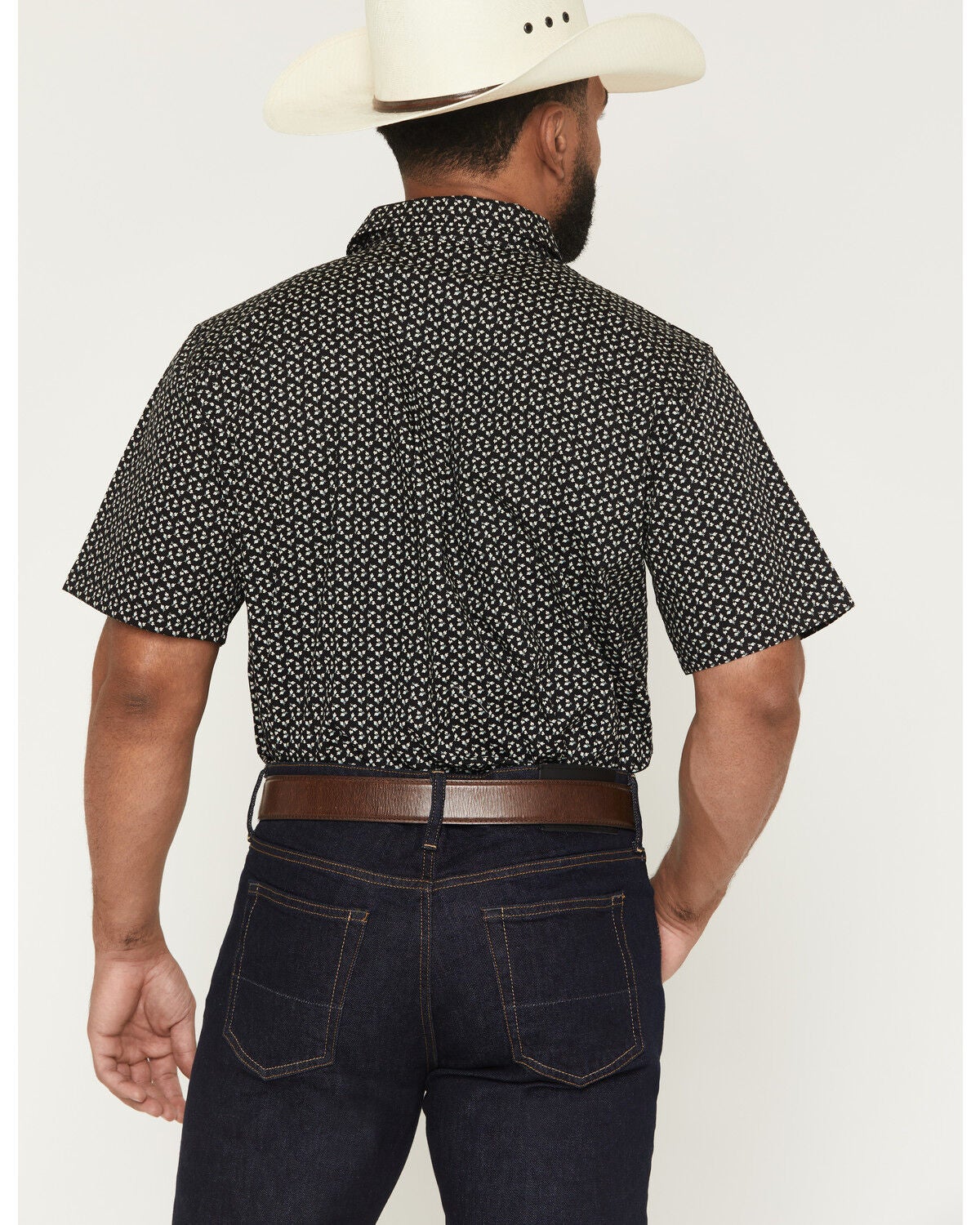 Image #4 - Cody James Men's Shiloh Micro Floral Print Short Sleeve Button-Down Stretch Western Shirt - Big, Black, hi-res