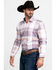 Image #3 - Scully Signature Soft Series Men's Large Plaid Snap Long Sleeve Western Shirt, Brown, hi-res