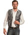 Cody James Men's Paisley Print Western Vest , Silver, hi-res