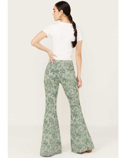 Image #3 - Rock & Roll Denim Women's High Rise Reversible Bargain Bell Bottom Jeans, Green, hi-res