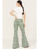Image #3 - Rock & Roll Denim Women's High Rise Reversible Bargain Bell Bottom Jeans, Green, hi-res