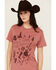 Image #2 - Ariat Women's Cowboy Country Short Sleeve Graphic Tee, Rust Copper, hi-res