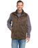 Image #1 - Cripple Creek Men's Chocolate Enzyme Washed Quilted Sherpa Vest , , hi-res