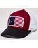 Image #1 - Kimes Ranch Men's American Flag Patch Mesh Back Trucker Cap, Burgundy, hi-res