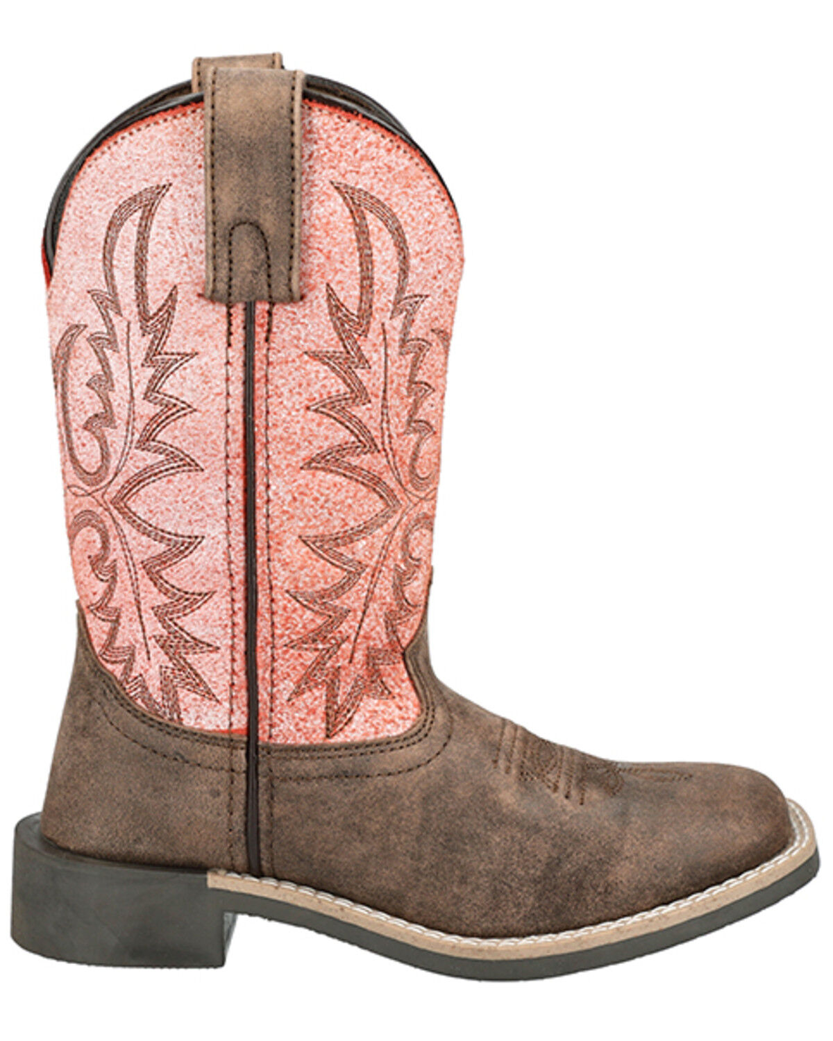 Image #2 - Smoky Mountain Girls' Rustic Rider Western Boots - Broad Square Toe, Brown, hi-res