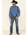 Cinch Men's Small Geo Print Snap Long Sleeve Western Shirt , Blue, hi-res