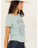 Image #2 - Cleo + Wolf Women's Aiden Short Sleeve Cropped Graphic Tee, Aqua, hi-res