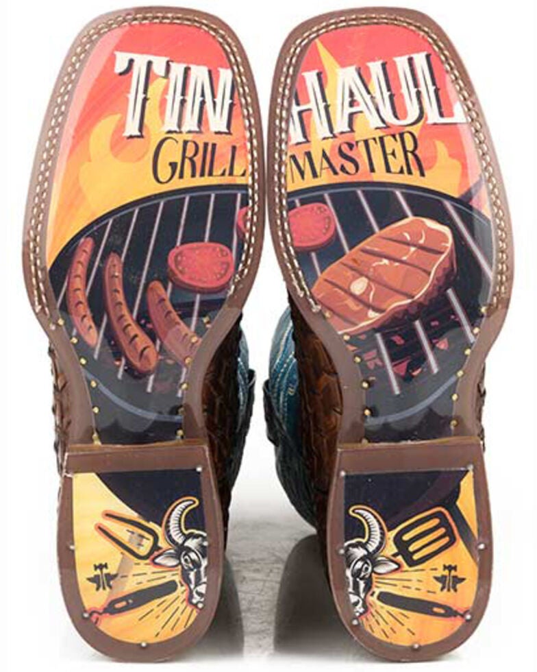 Tin Haul Men's Grill Master Western Boots Wide Square Toe Sheplers