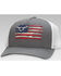 RopeSmart Men's All-American Rubber Steer Flag Mesh-Back Ball Cap , Grey, hi-res