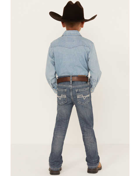 Image #3 - Cody James Boys' Stone Cold Wash Slim Boot Stretch Jeans - Size 4-8, Dark Medium Wash, hi-res
