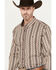Image #2 - RANK 45® Men's Buckline Striped Long Sleeve Button-Down Western Shirt, Coffee, hi-res