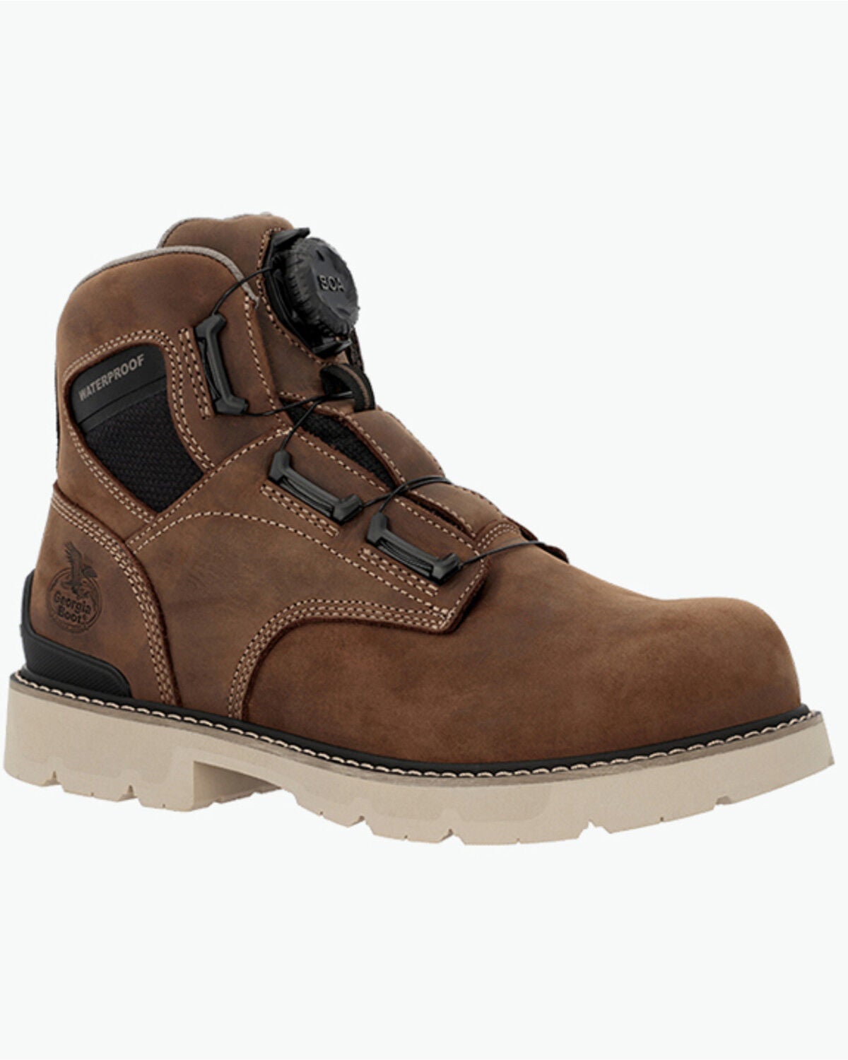 Georgia Men's 6" Carbon Flex BOA&reg; Work Boots - Soft Toe, Brown, hi-res