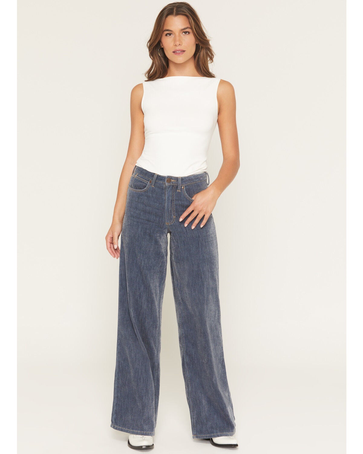 Image #1 - Wrangler Women's Medium Wash High Rise Bailey Wide Leg Denim Jeans, Medium Wash, hi-res