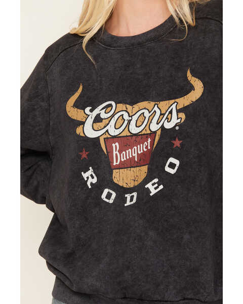 Image #3 - Changes Women's Coors Rodeo Mineral Wash Crewneck Sweatshirt , Black, hi-res