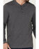 Image #3 - Brothers and Sons Men's Solid Heather Slub Long Sleeve Henley Shirt , Charcoal, hi-res