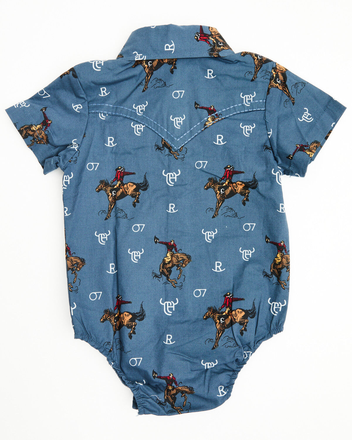 Image #3 - Cowboy Hardware Infant Boys' Vintage Bronc Short Sleeve Snap Onesie, Grey, hi-res
