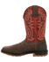 Rocky Men's Worksmart Waterproof Pull On Western Work Boots - Composite Toe , Dark Brown, hi-res