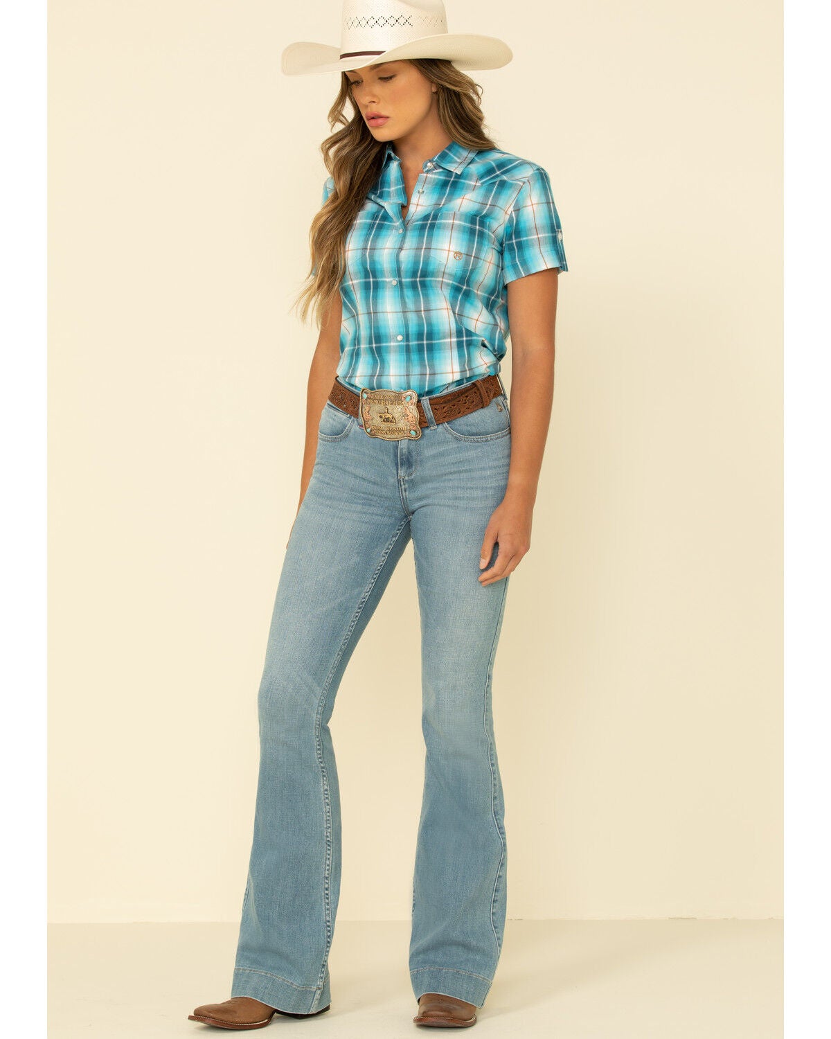women's short sleeve western shirt