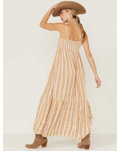Image #4 - Angie Women's Stripe Tier Midi Dress, Yellow, hi-res