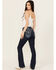 Image #1 - Miss Me Women's Dark Wash Mid Rise Bootcut Stretch Denim Jeans, Dark Wash, hi-res