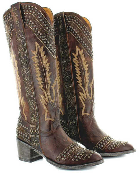 Image #1 - Old Gringo Women's Sofia Studded Western Boots - Round Toe, Bronze, hi-res