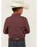 Rodeo Clothing Boys' Geo Square Dot Print Long Sleeve Snap Western Shirt, Burgundy, hi-res