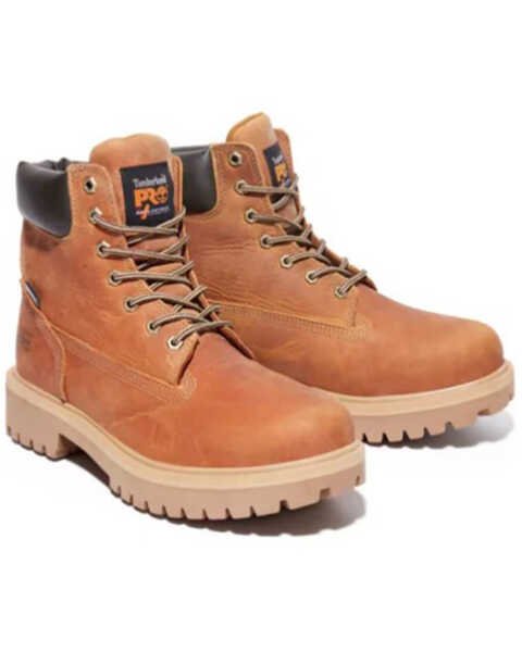 Timberland PRO Men's 6" Direct Attach Waterproof Work Boots - Soft Toe, Wheat, hi-res