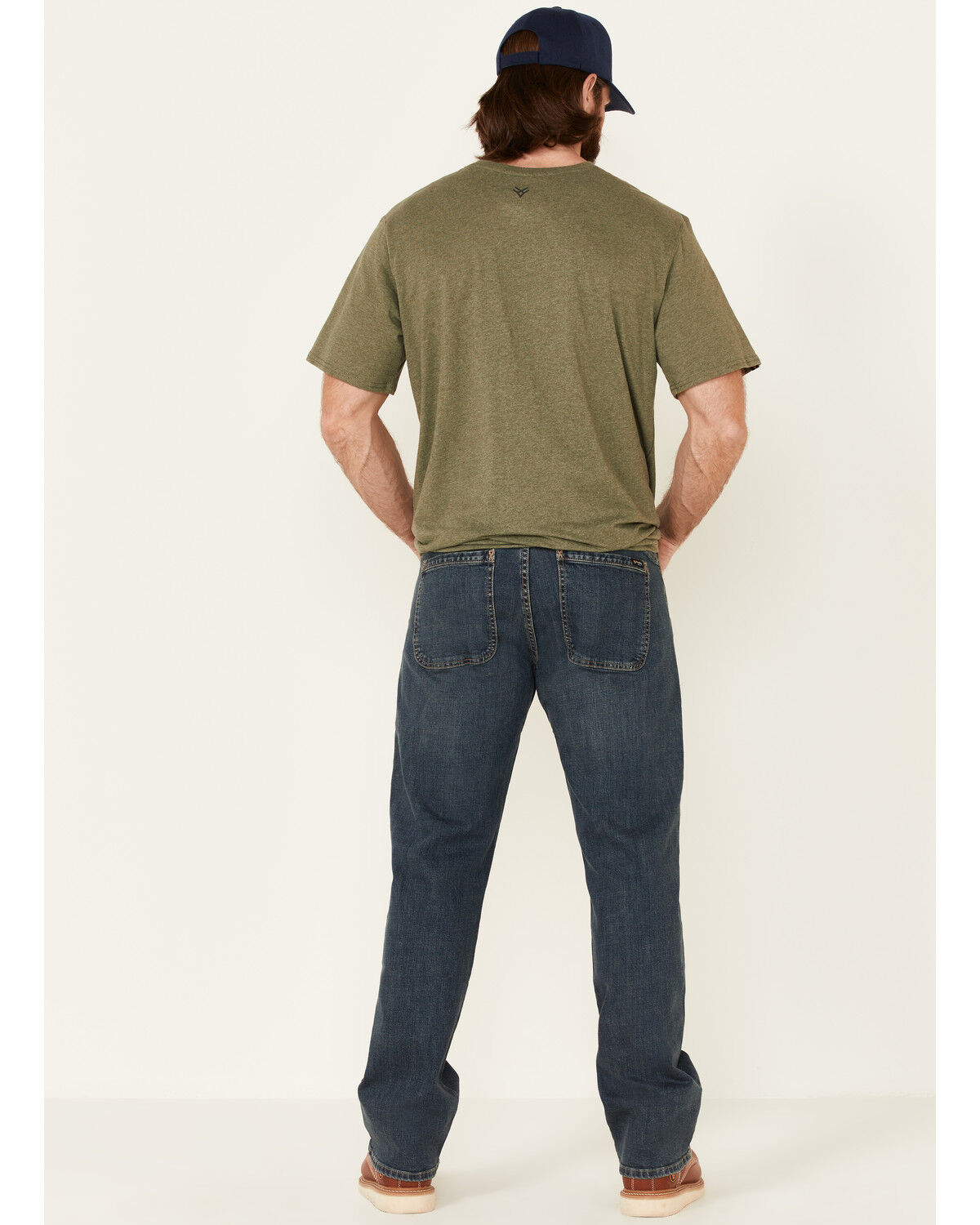 Image #2 - Hawx Men's Medium Wash Stretch Straight Work Jeans, Medium Blue, hi-res