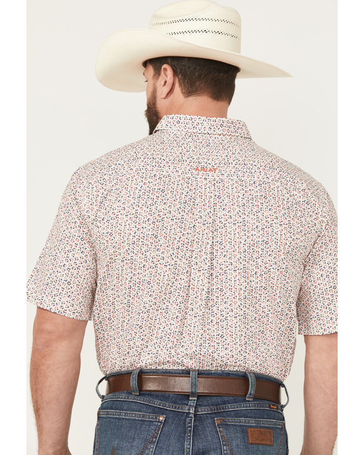Image #4 - Ariat Men's Chapman Printed Short Sleeve Button-Down Western Shirt, White, hi-res