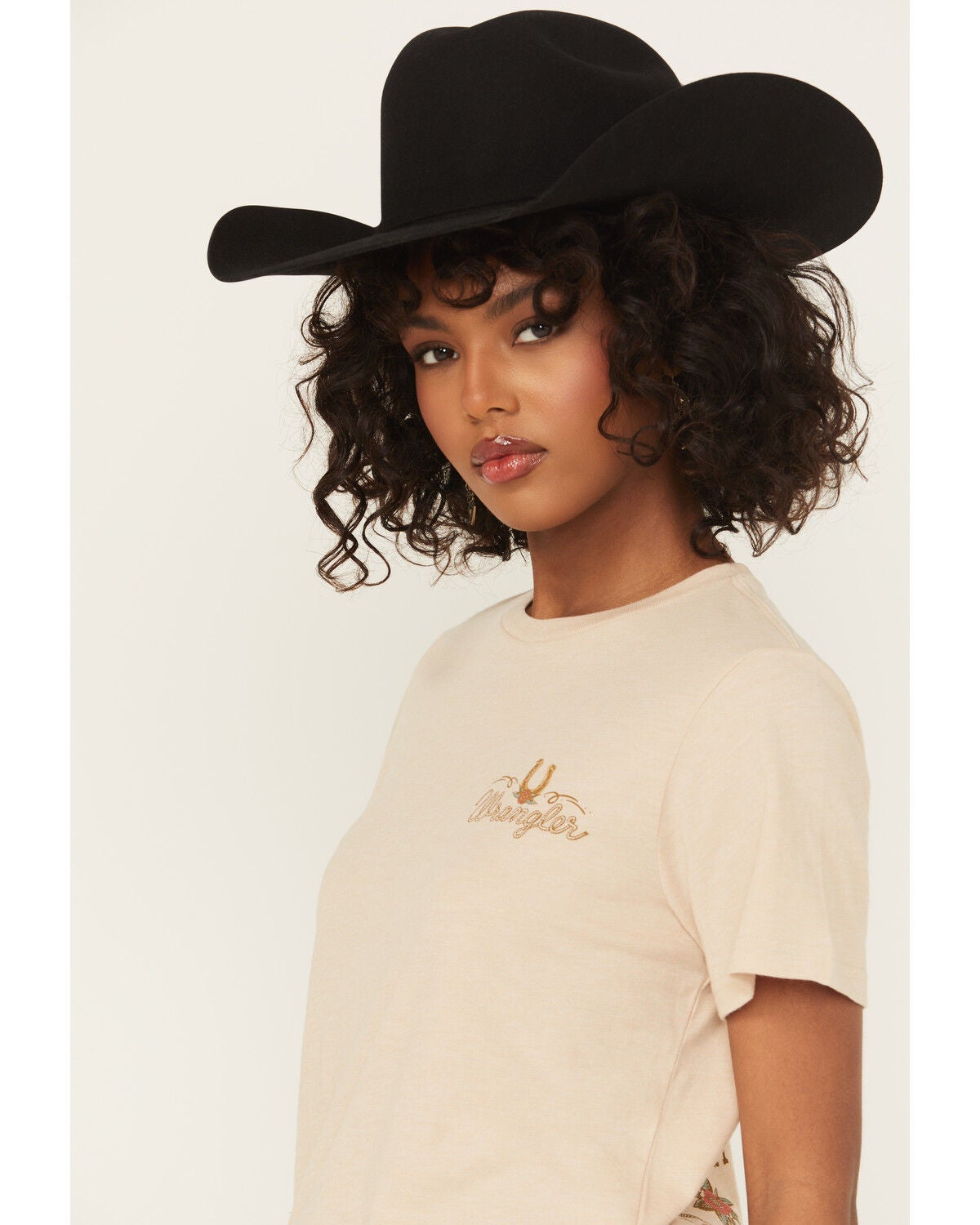 Image #3 - Wrangler Women's Logo Flower Short Sleeve Graphic Tee, Cream, hi-res