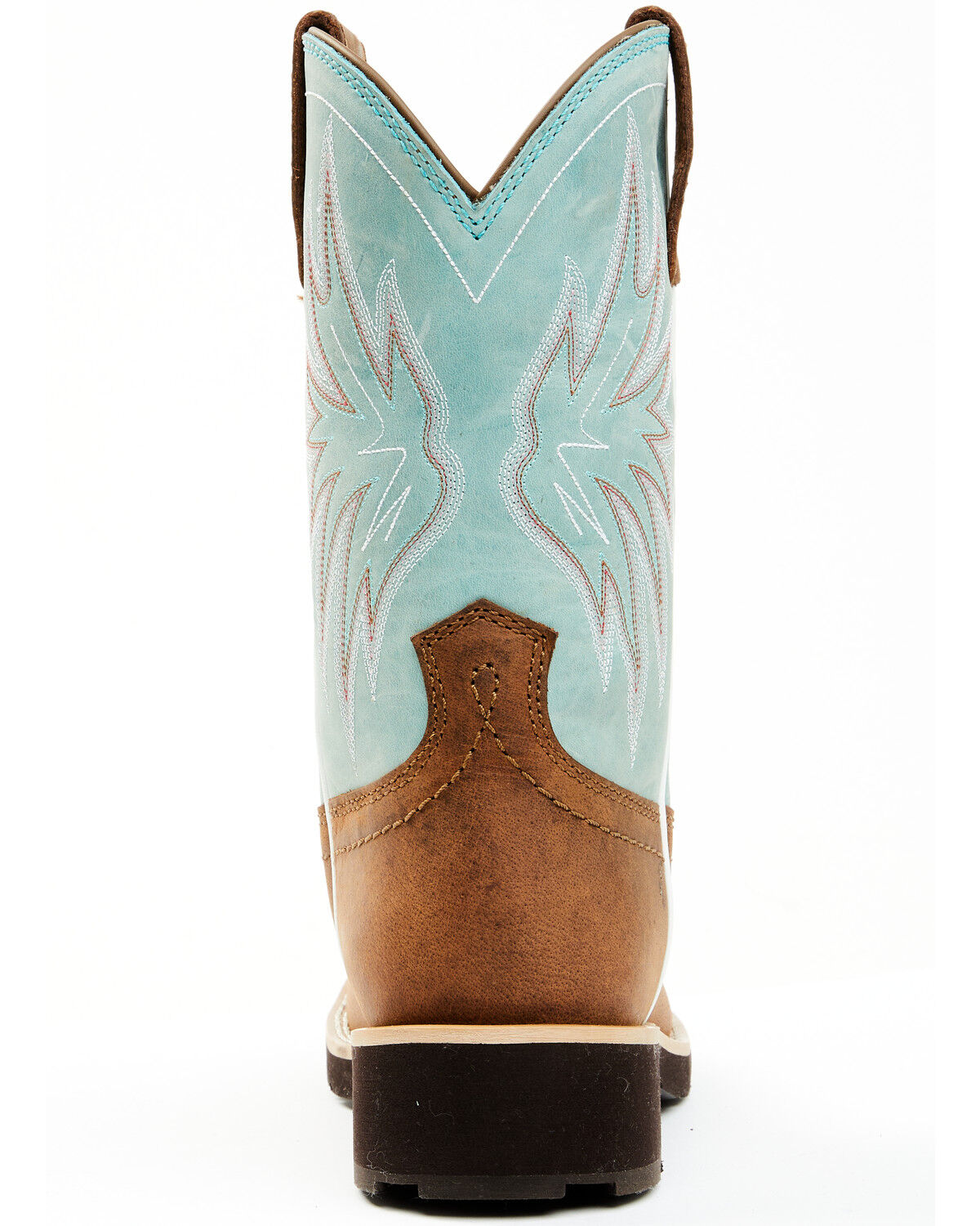 Image #5 - RANK 45® Women's Contrast Shaft Performance Leather Western Boots - Broad Square Toe, Turquoise, hi-res