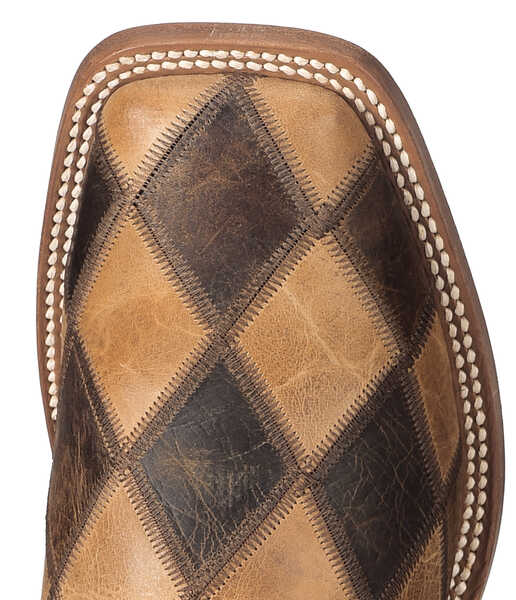 Image #12 - Horse Power Men's Patchwork Western Boots - Square Toe, Brown, hi-res