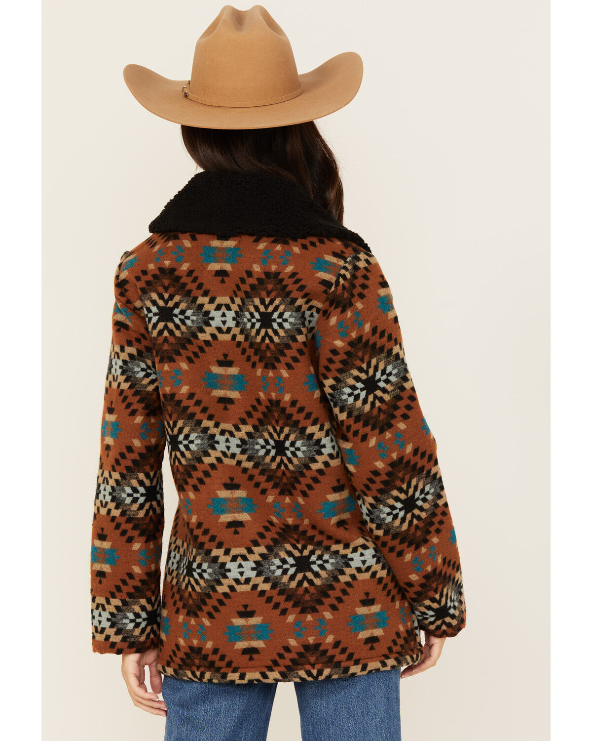 Image #4 - Cotton & Rye Women's Sherpa Lined Concho Jacket, Rust, hi-res