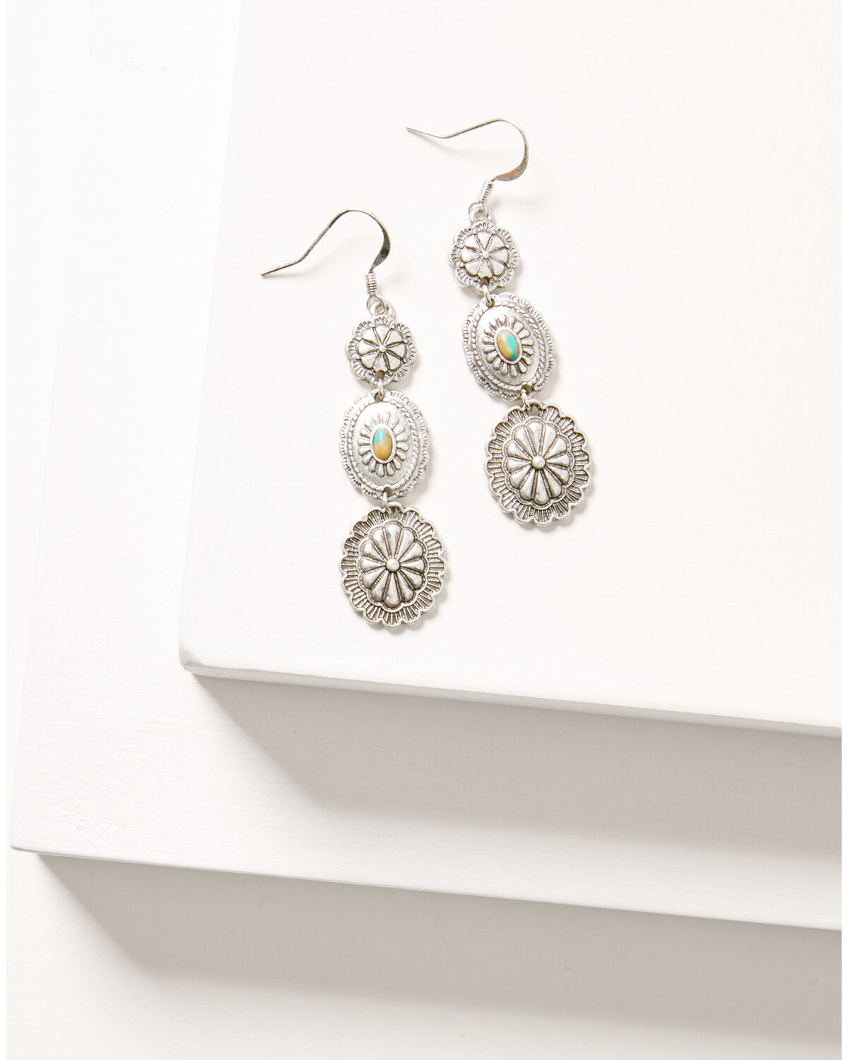 Image #1 - Shyanne Women's Sedona Sky Concho Earrings, Silver, hi-res