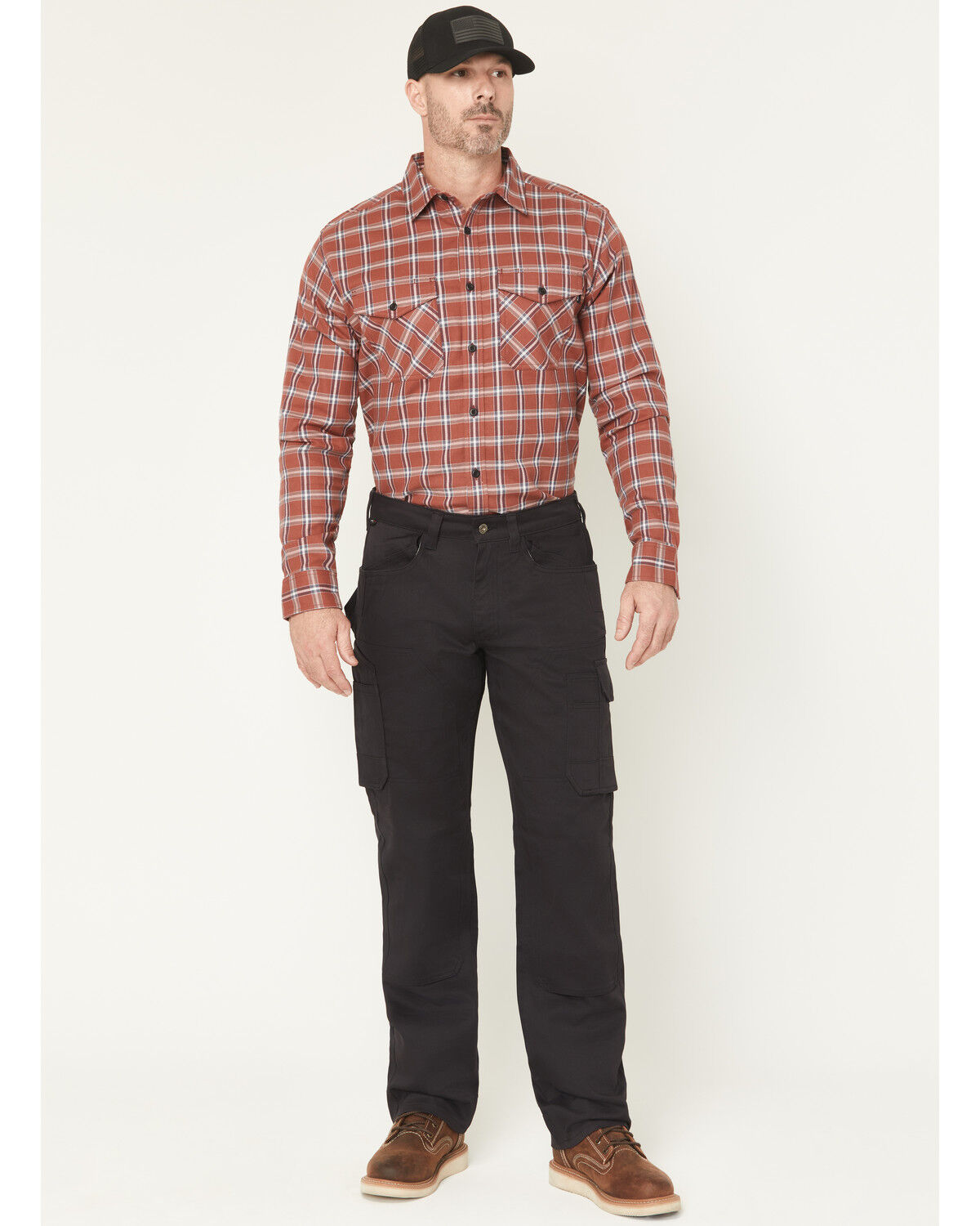 Image #1 - Hawx Men's FR Nail Biter Straight Solid Canvas Utility Pants, Black, hi-res