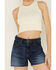 Image #3 - Fornia Women's Floral High Neck Cropped Top, White, hi-res