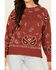 Image #3 - Cotton & Rye Women's Bandana Print Sweater, Rust, hi-res