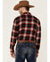 Gibson Men's Red Old School Plaid Long Sleeve Button-Down Western Flannel Shirt , Red, hi-res