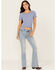 Image #1 - Dear John Women's Light Wash Rosa High Rise Flare Stretch Denim Jeans, Light Wash, hi-res