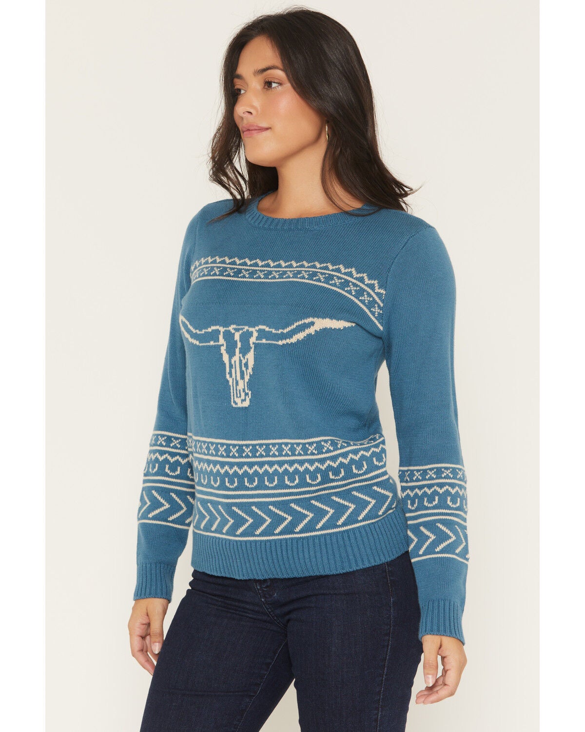 Image #2 - Cotton & Rye Women's Steerhead Sweater, Blue, hi-res