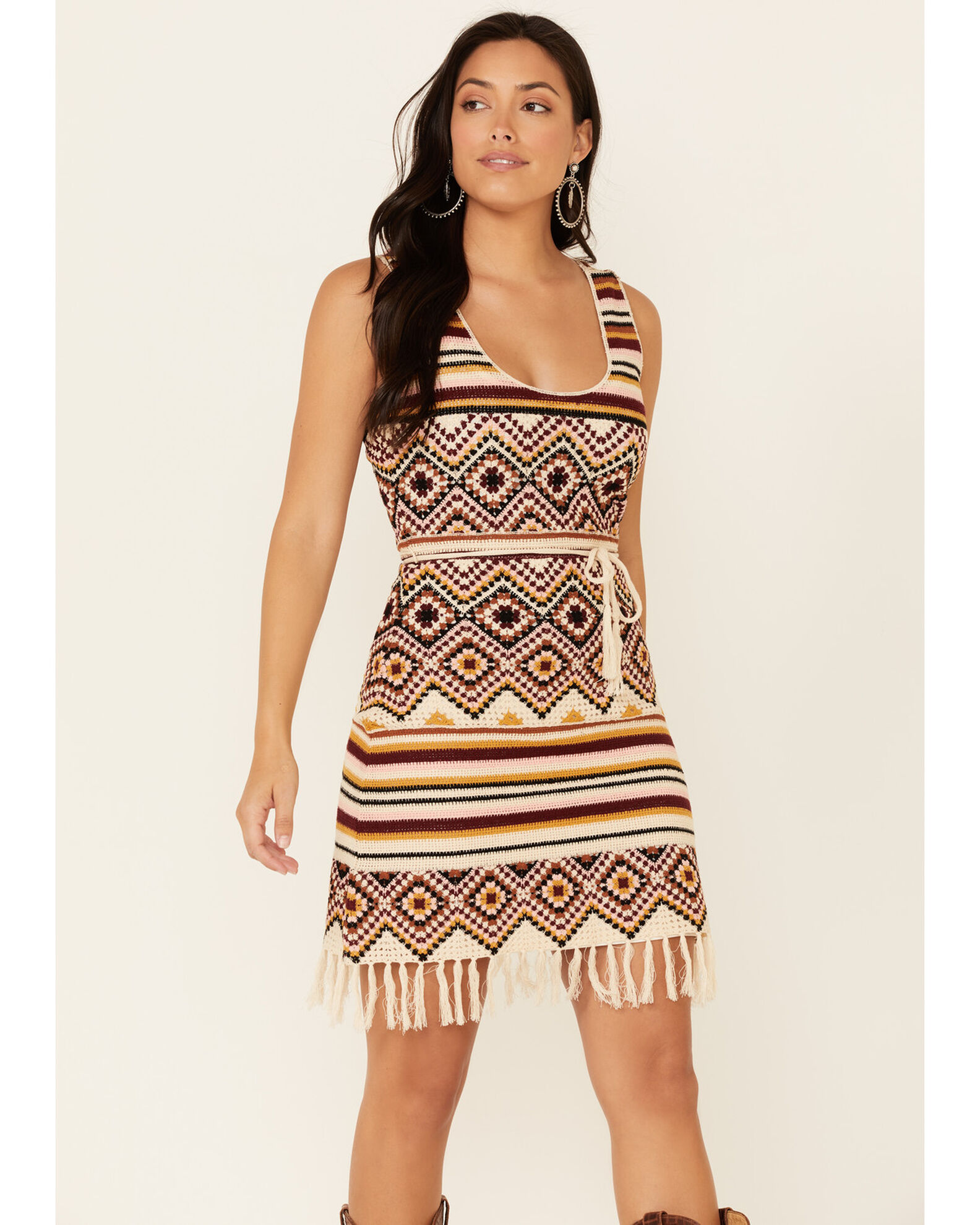 Red fringe dress havana sales
