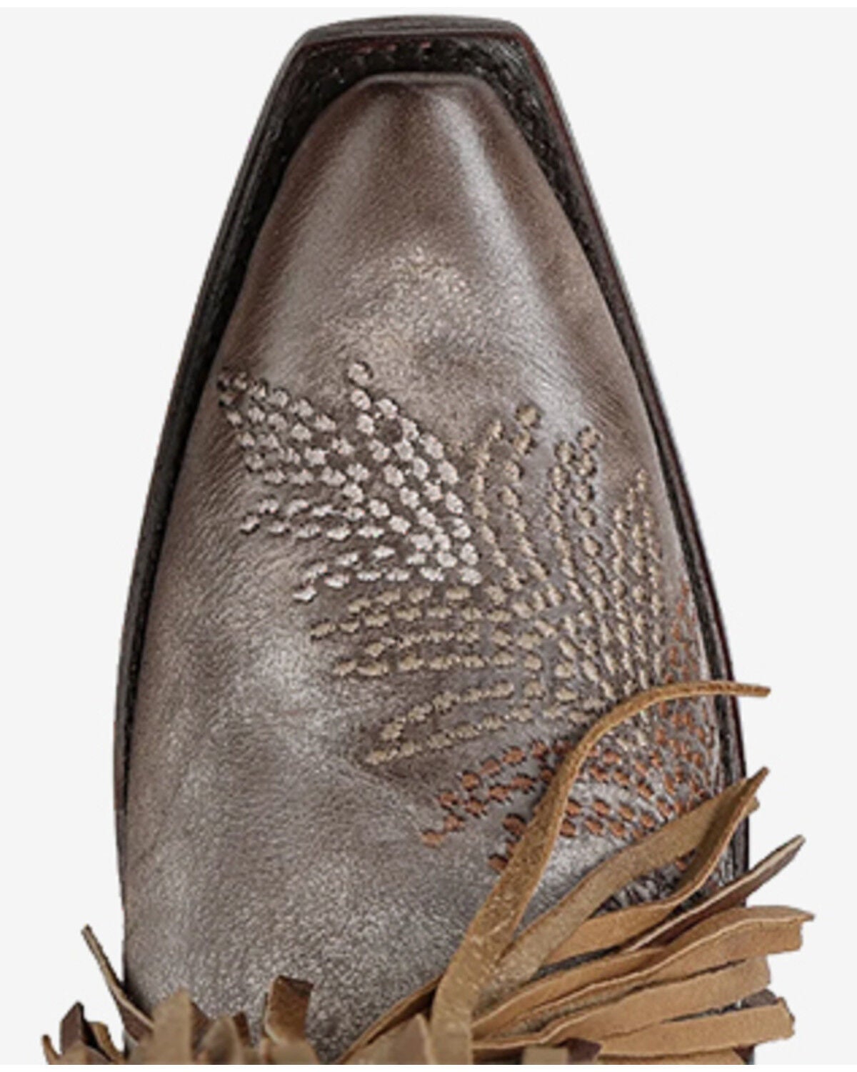 Image #5 - Corral Women's Fringe Studded Western Boots - Snip Toe, Brown, hi-res