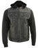 Image #1 - Milwaukee Leather Men's Leather Concealed Carry Vest with Reflective Skulls and Removeable Hoodie, Black, hi-res